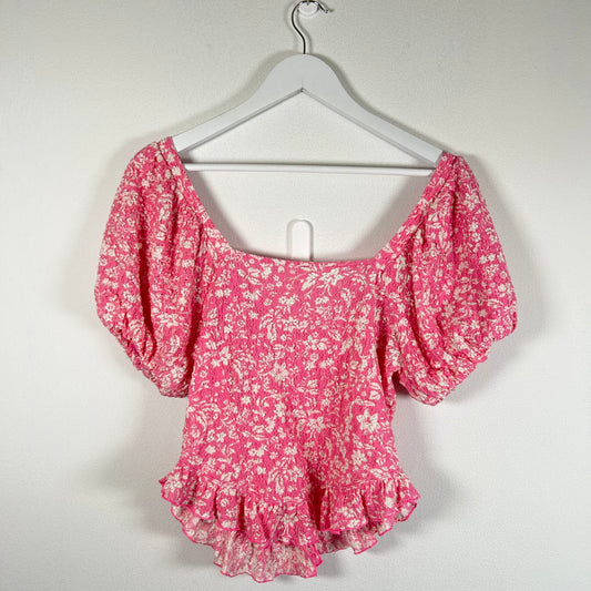Free People floral ss blouse Tops