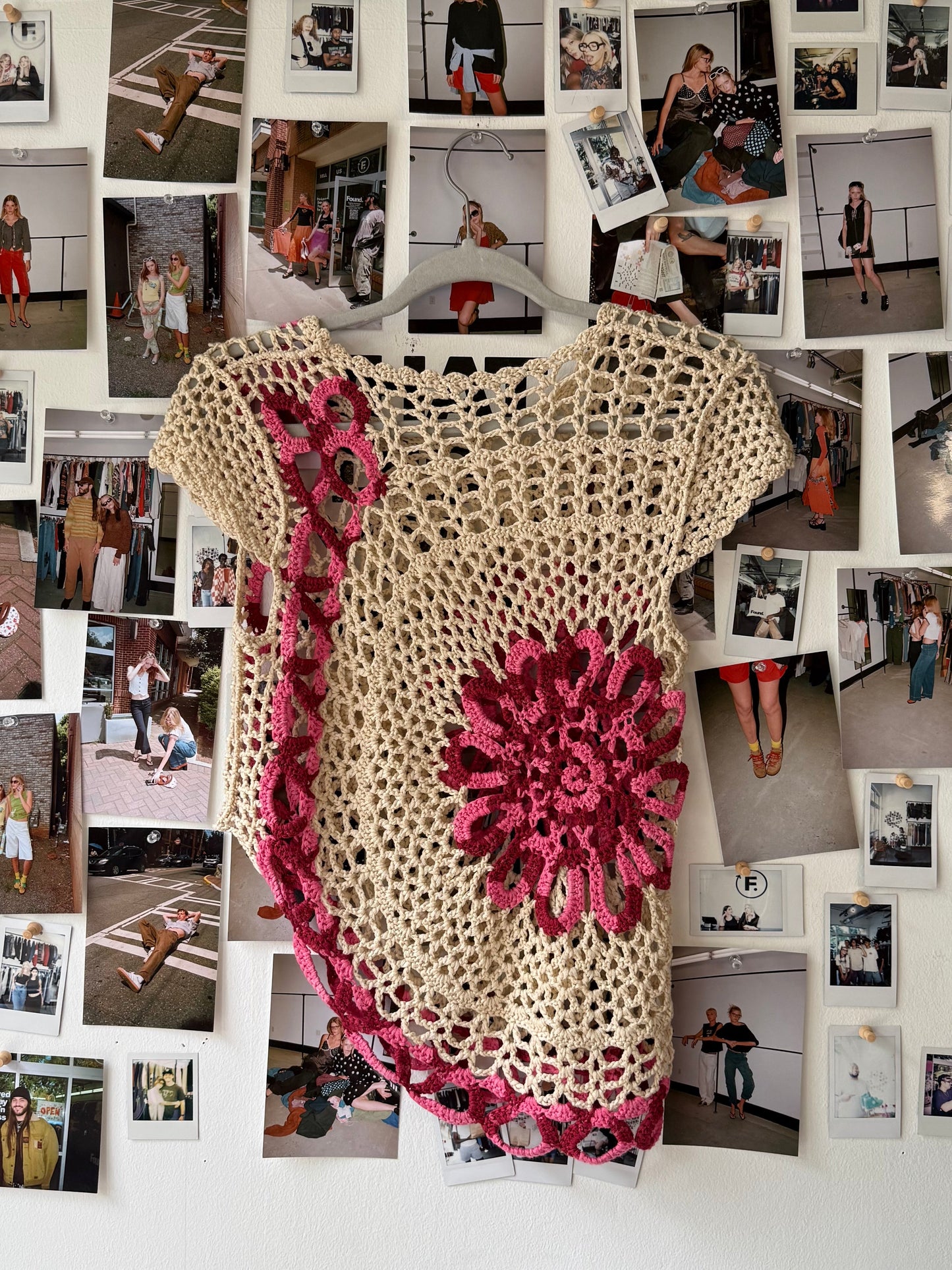 knit flower top Tops