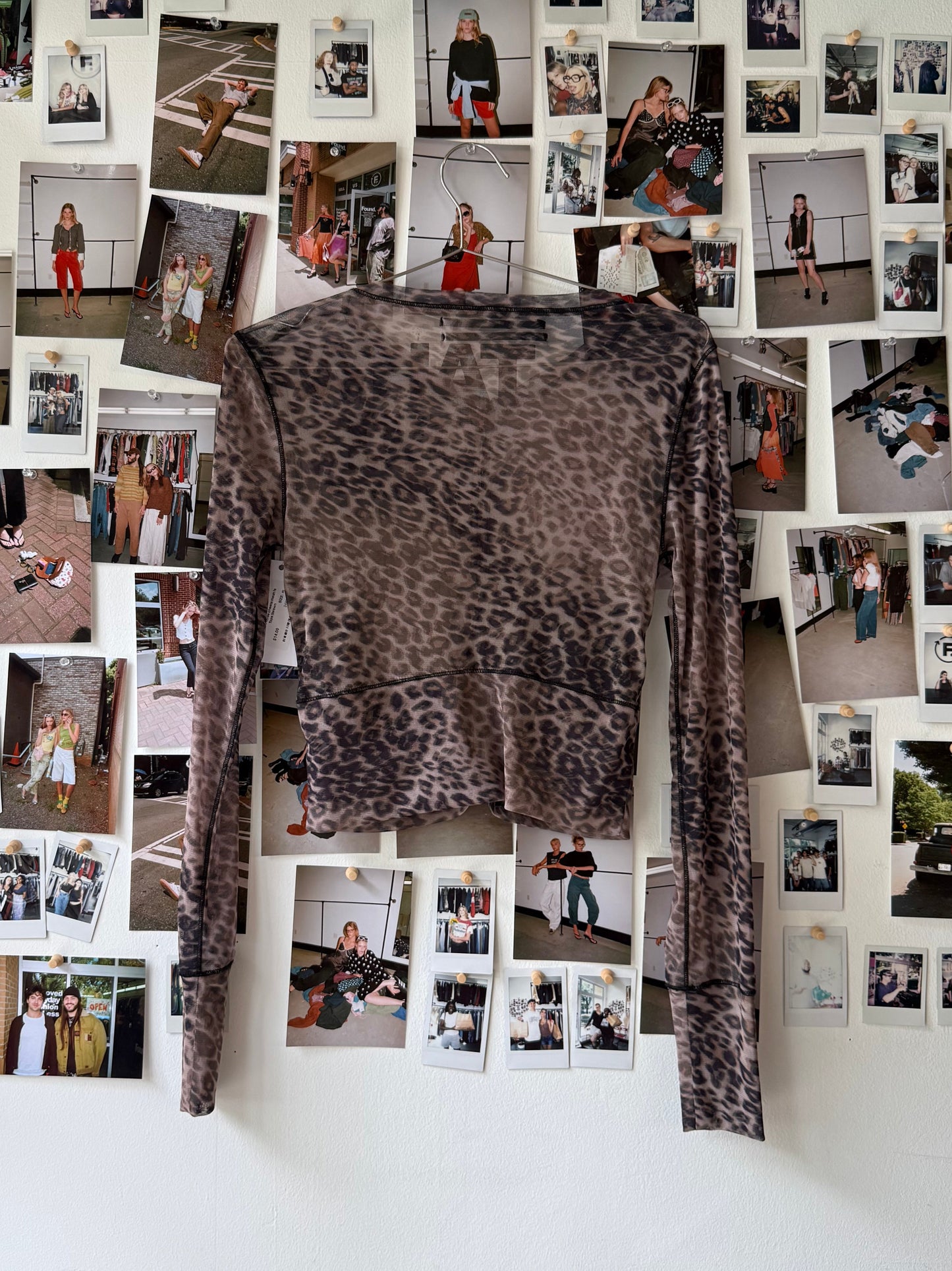 silence + noise cheeta mesh ls Tops