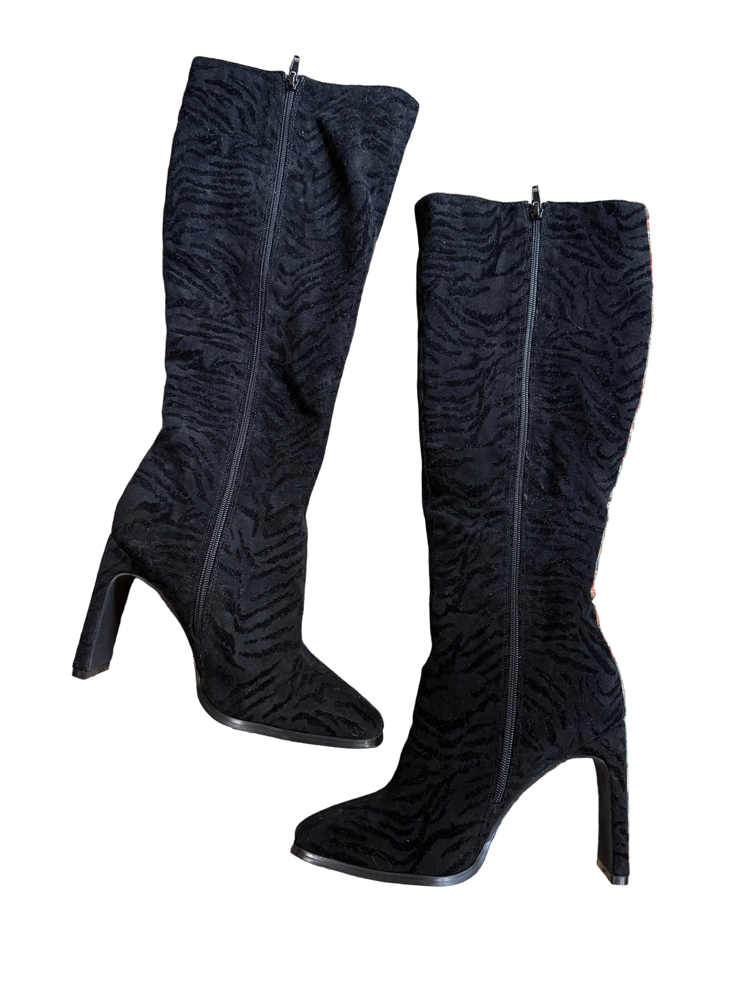Janyce zebra print thigh high boots Footwear
