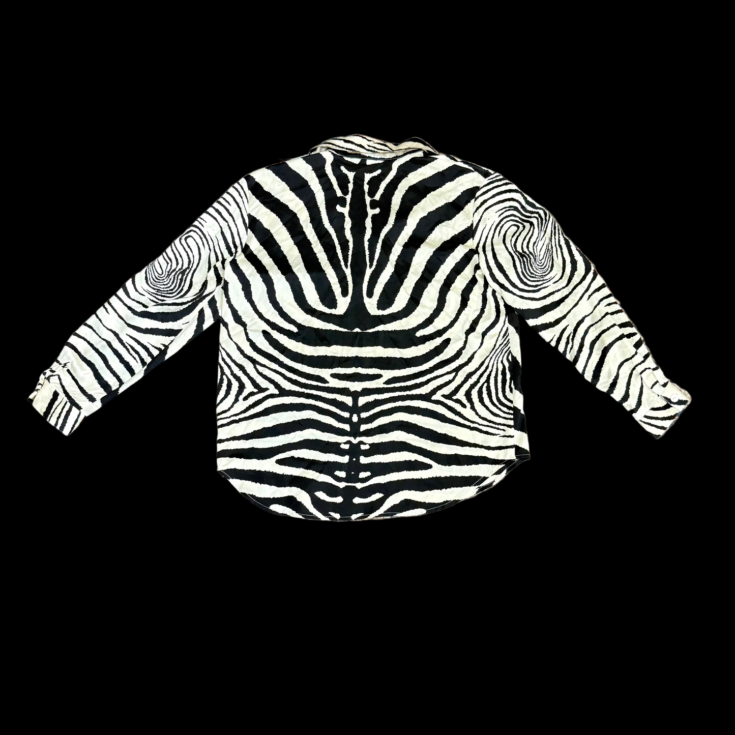 paolo santini zebra button-up 100% silk Tops