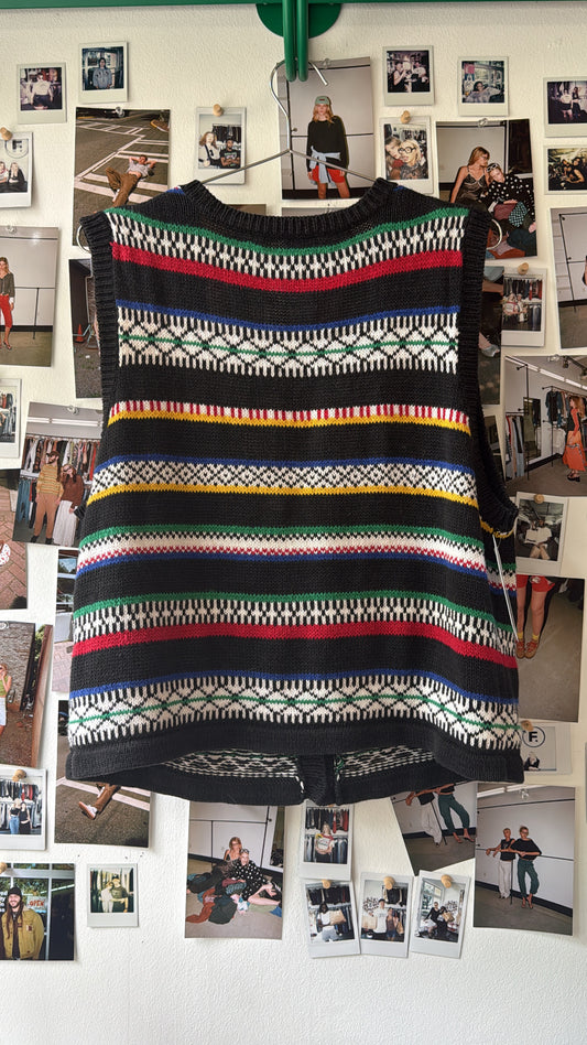 Victoria Jones striped knit vest Tops