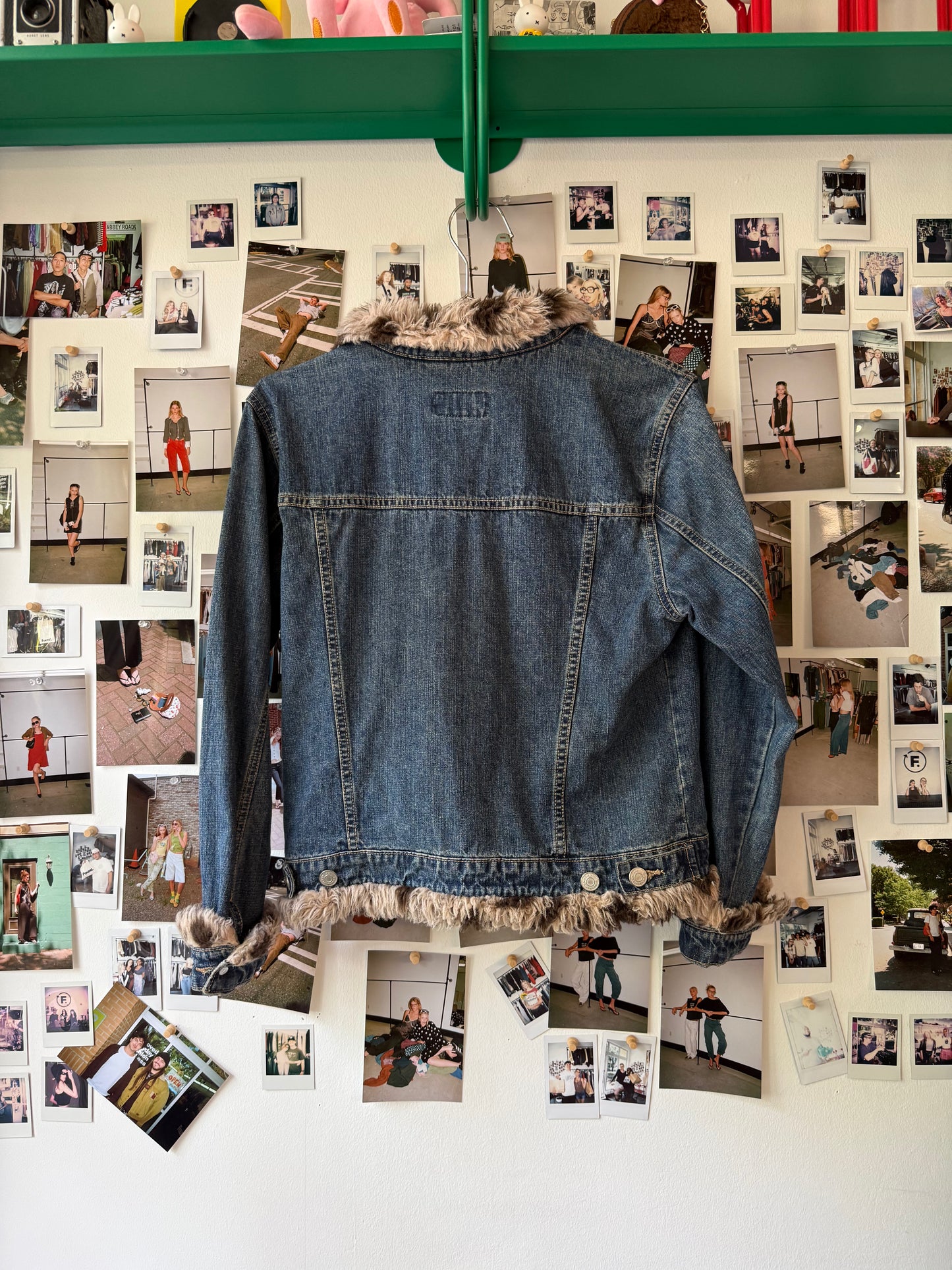 NO BOUNDARIES Denim furry jacket Tops