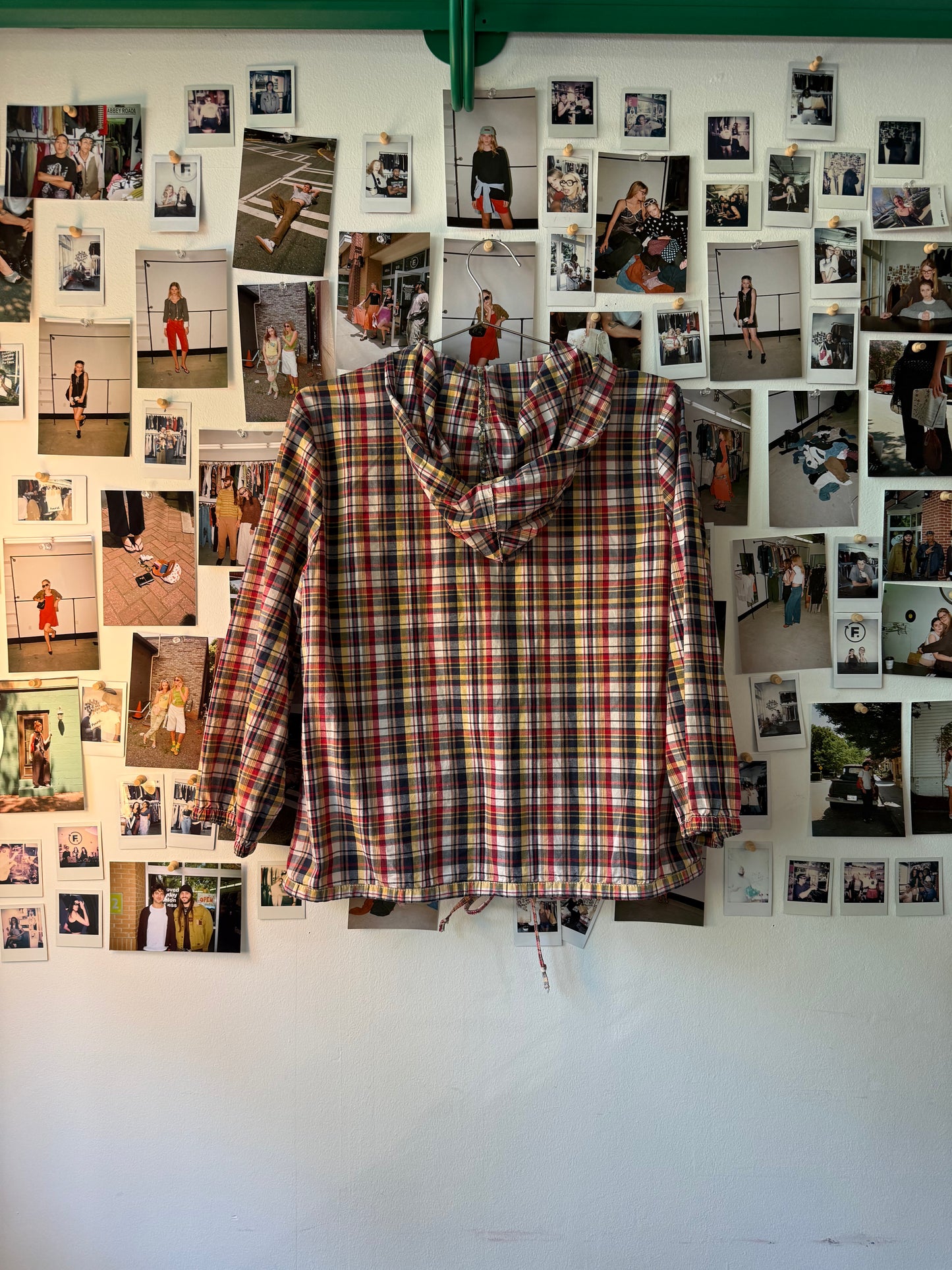 style & co plaid hoodied jacket Tops