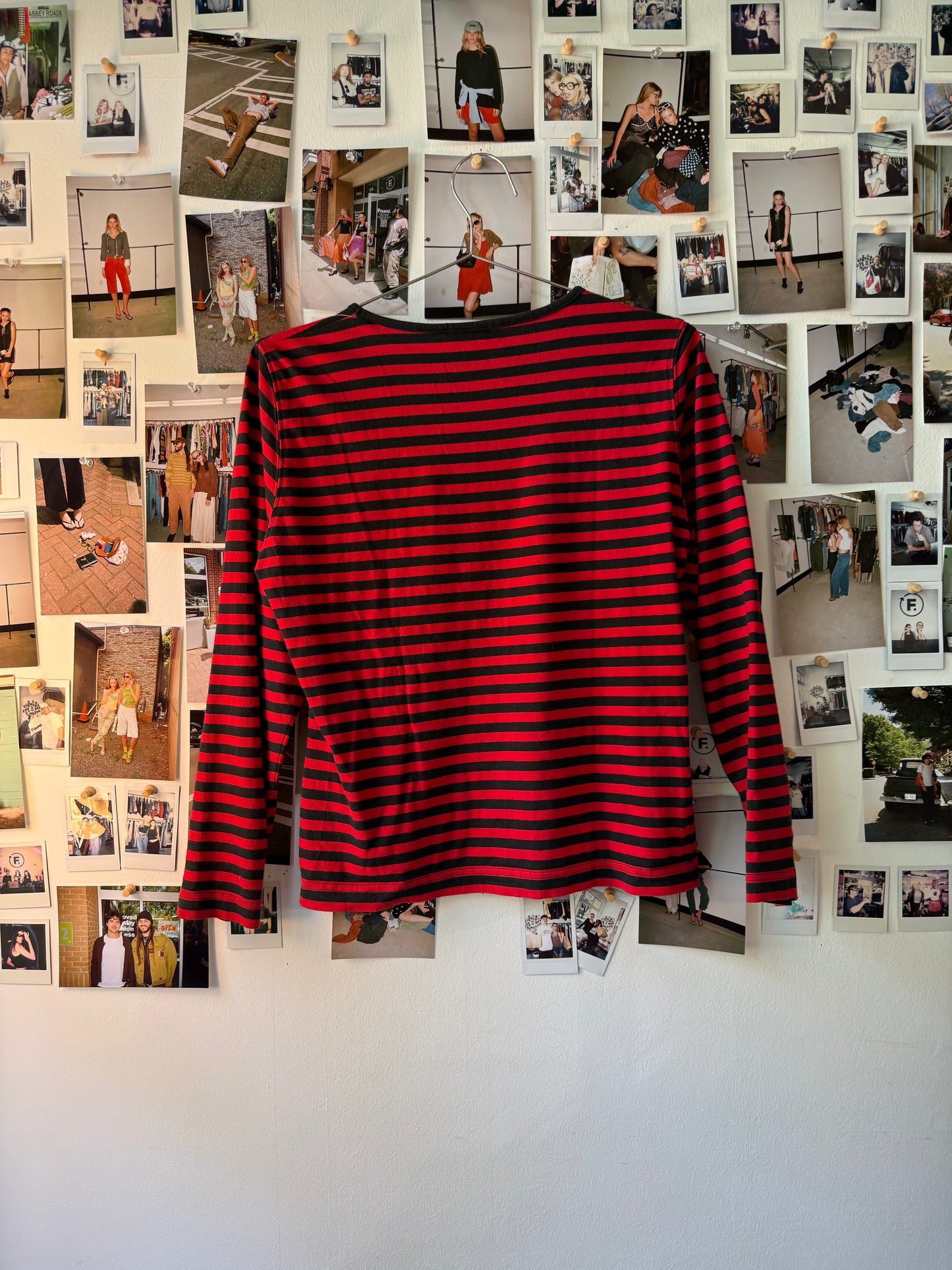 liz Claiborne striped ls top Tops
