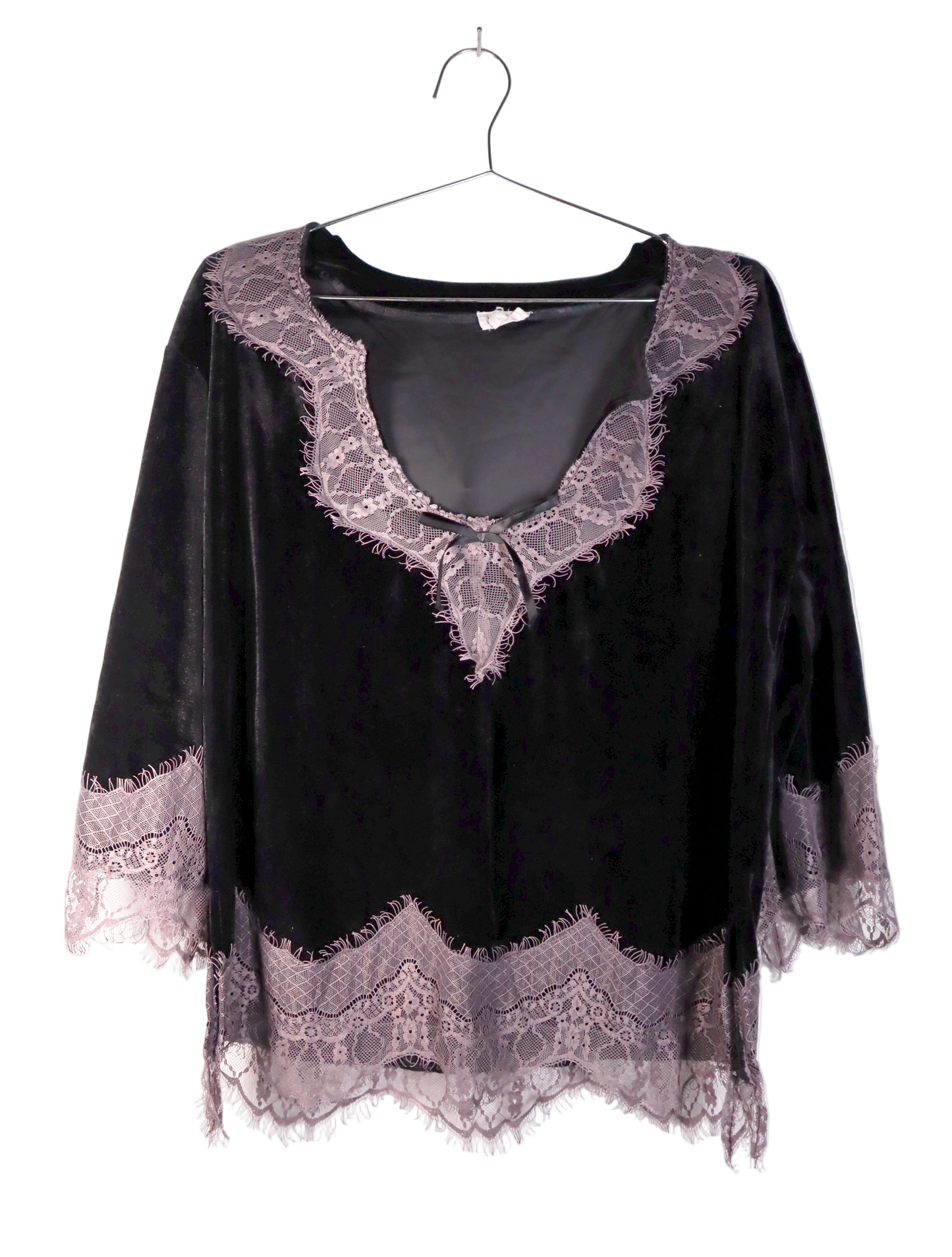 POL Velvet Lace Longsleeve Tops