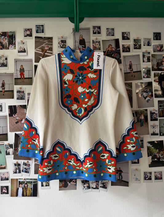 trissy  patterned vintage longsleeve blouse Tops