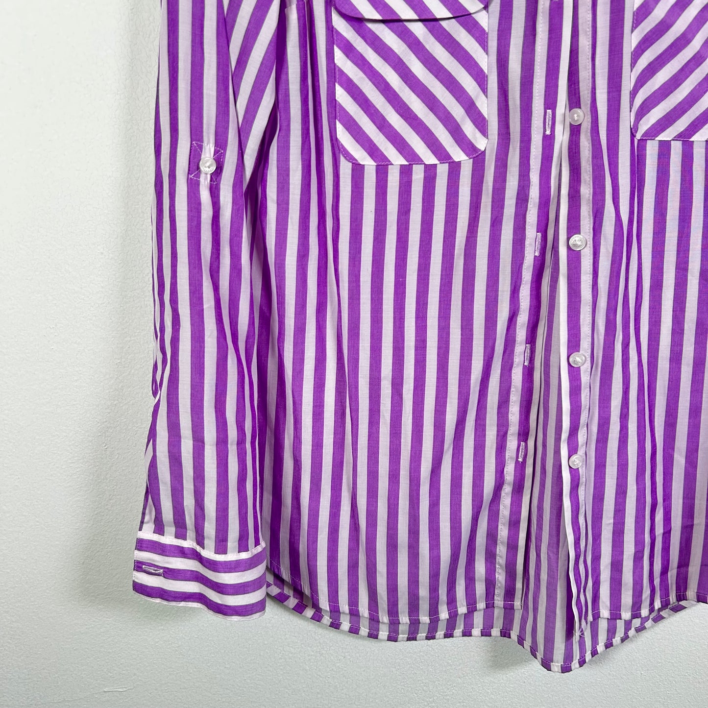 Express striped ls button-up Tops