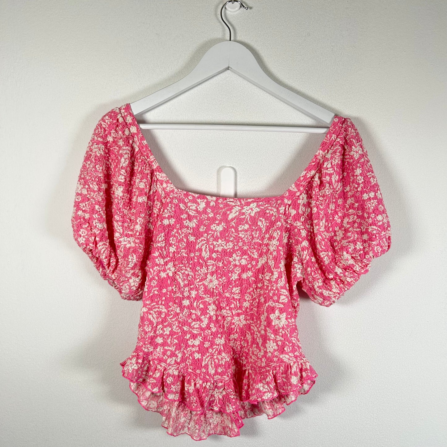 Free People floral ss blouse Tops