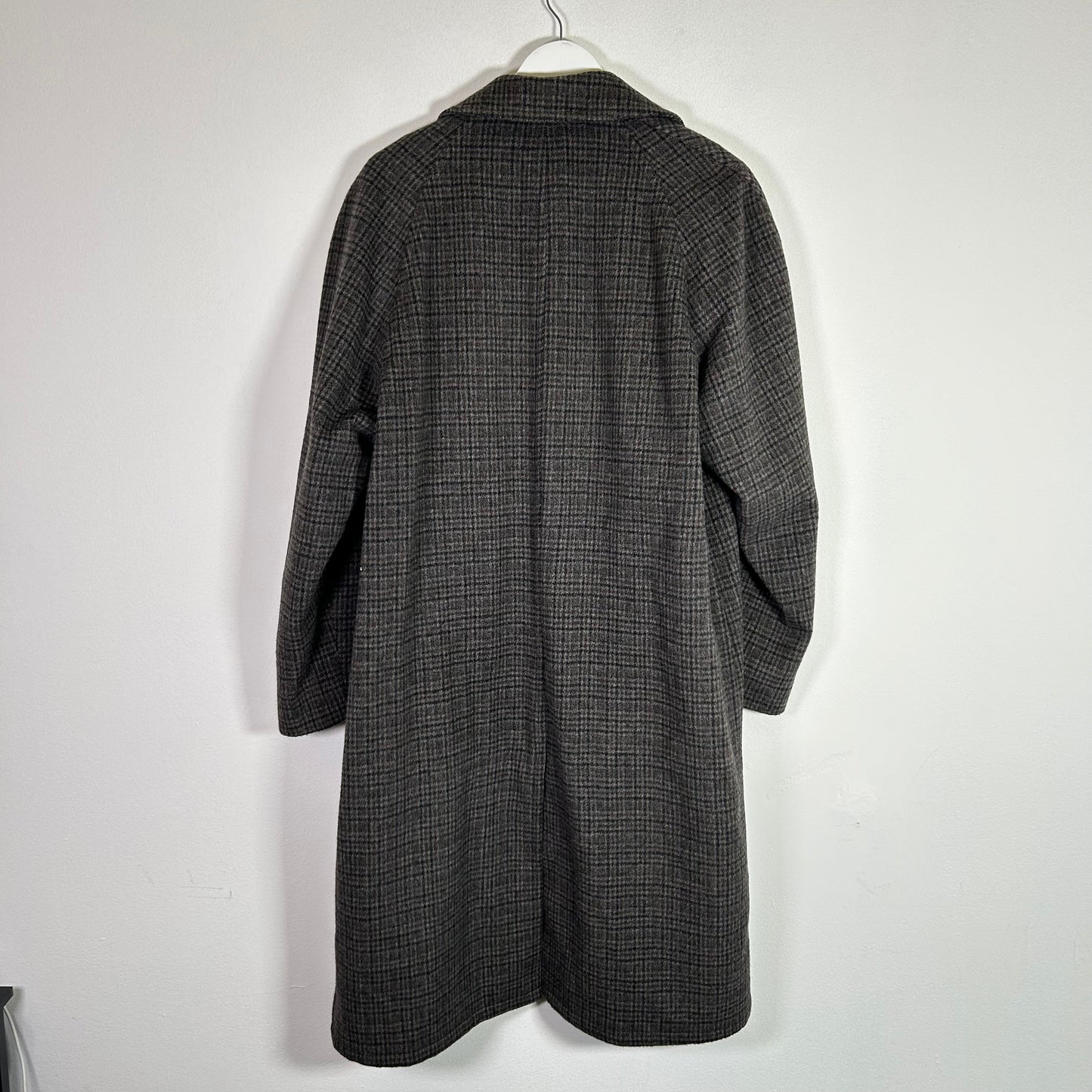 alligator weather style plaid wool trench coat Outerwear