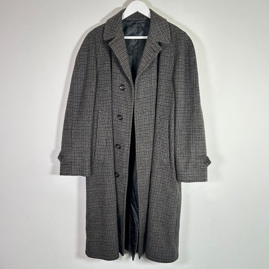 alligator weather style plaid wool trench coat Outerwear