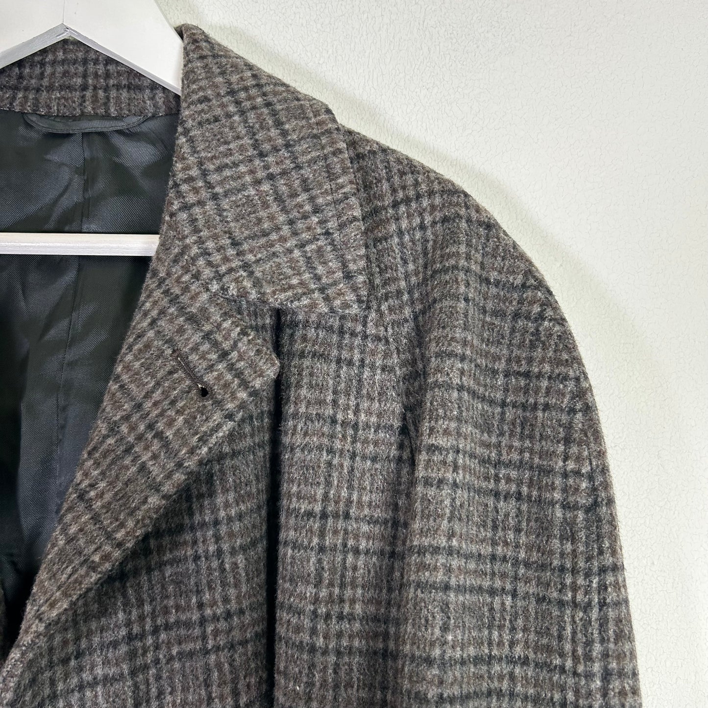 alligator weather style plaid wool trench coat Outerwear