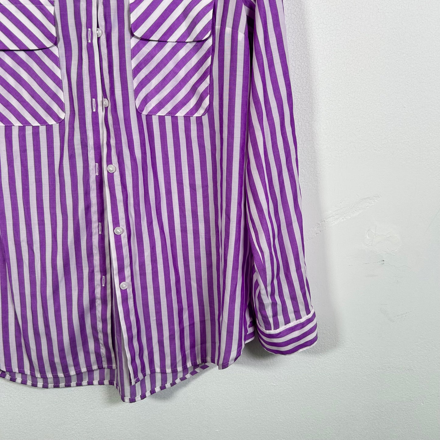 Express striped ls button-up Tops