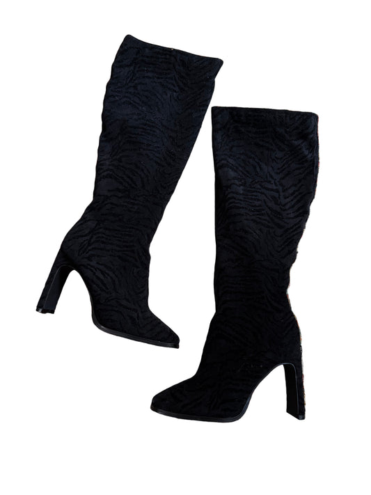 Janyce zebra print thigh high boots Footwear