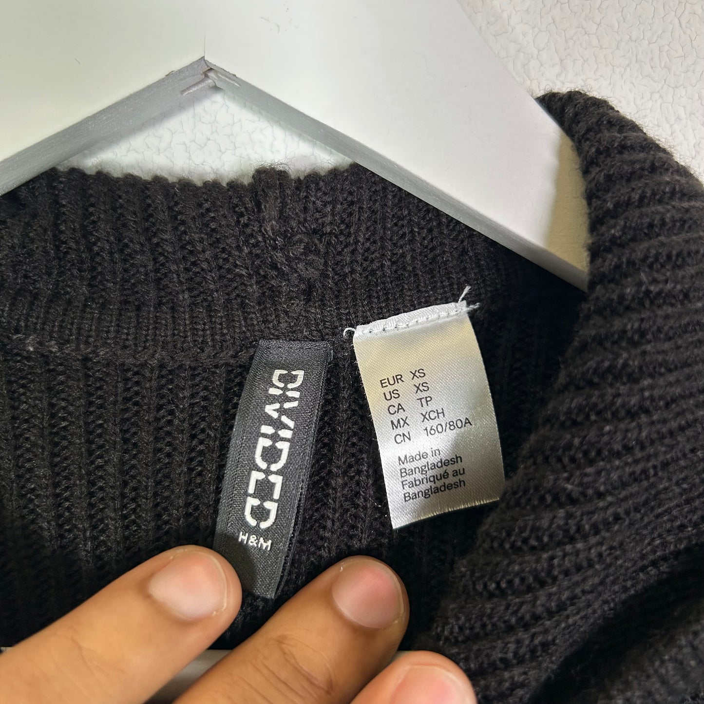 Divided knit hood jacket Tops