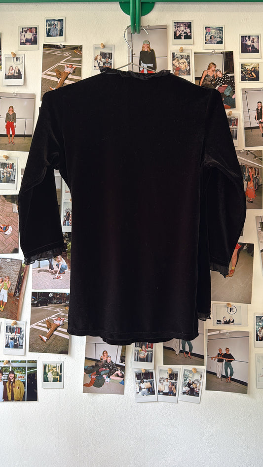 Notations Velvet Long Sleeve Tops
