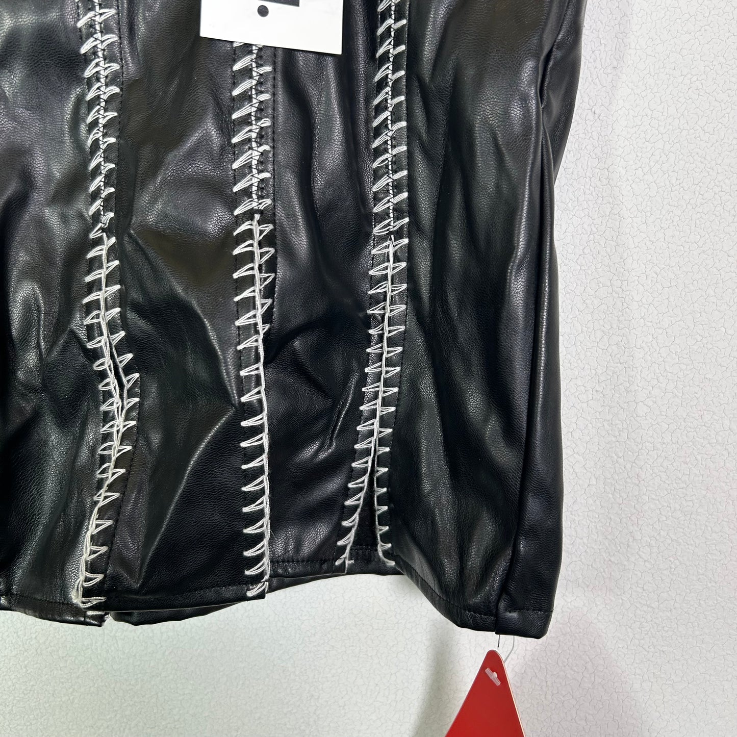 ego pleather stitched mini skirt  Skirt