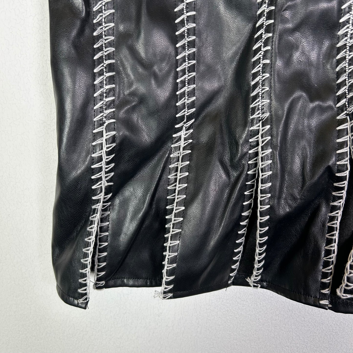 ego pleather stitched mini skirt  Skirt