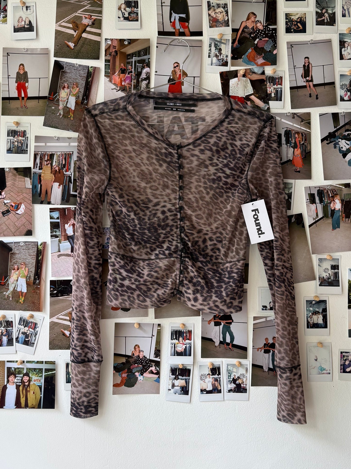 silence + noise cheeta mesh ls  Tops