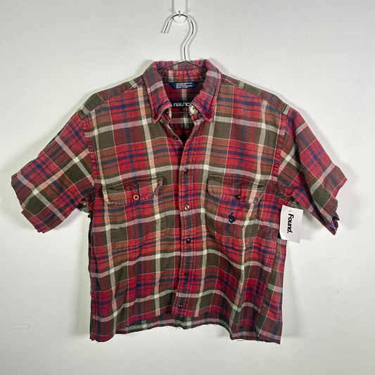 Nautica plaid flannel cut-off Tops