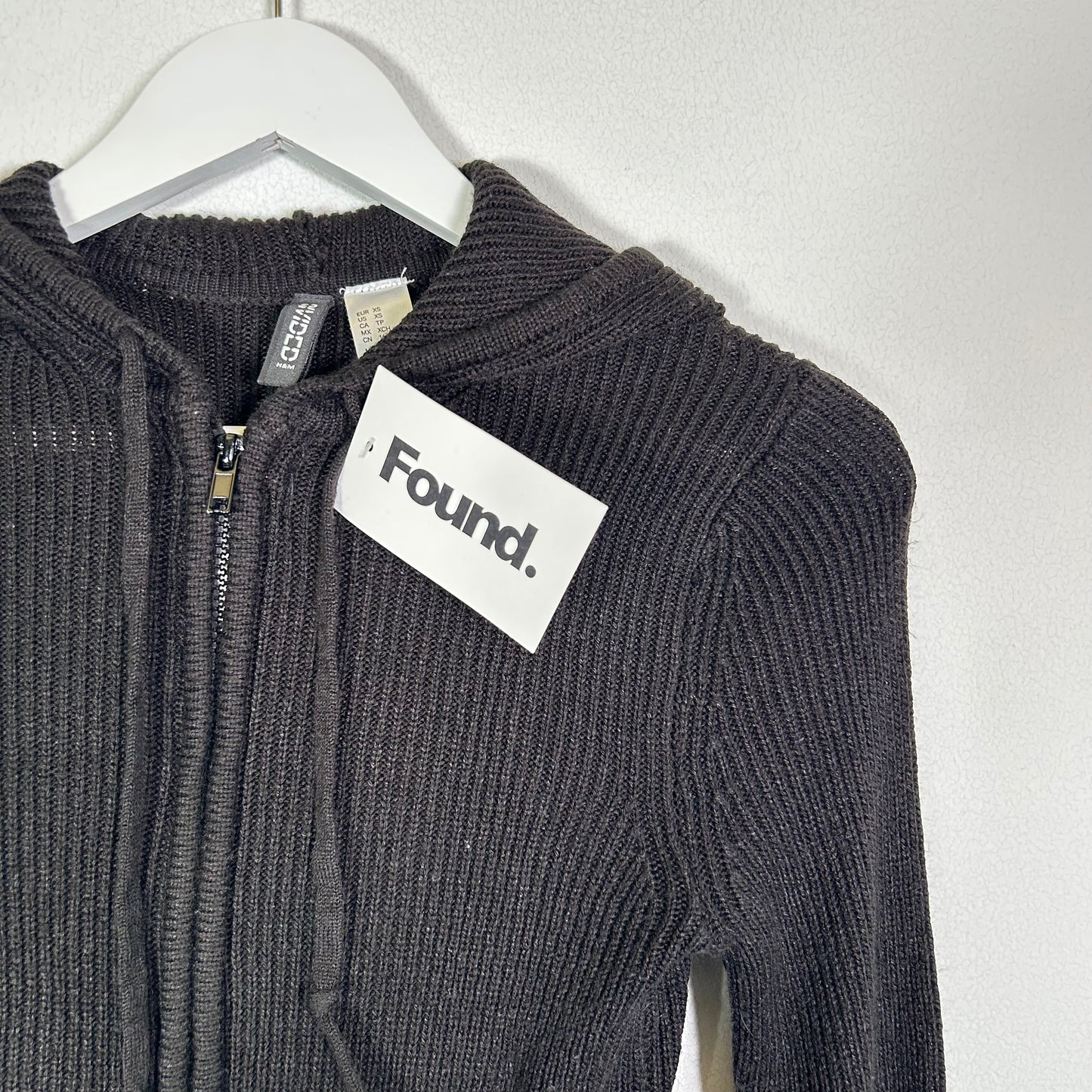 Divided knit hood jacket Tops