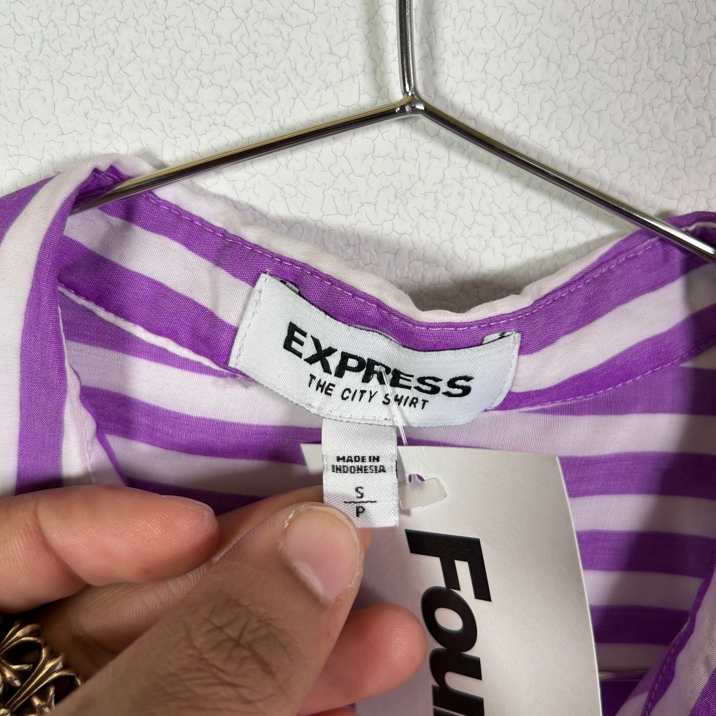 Express striped ls button-up Tops