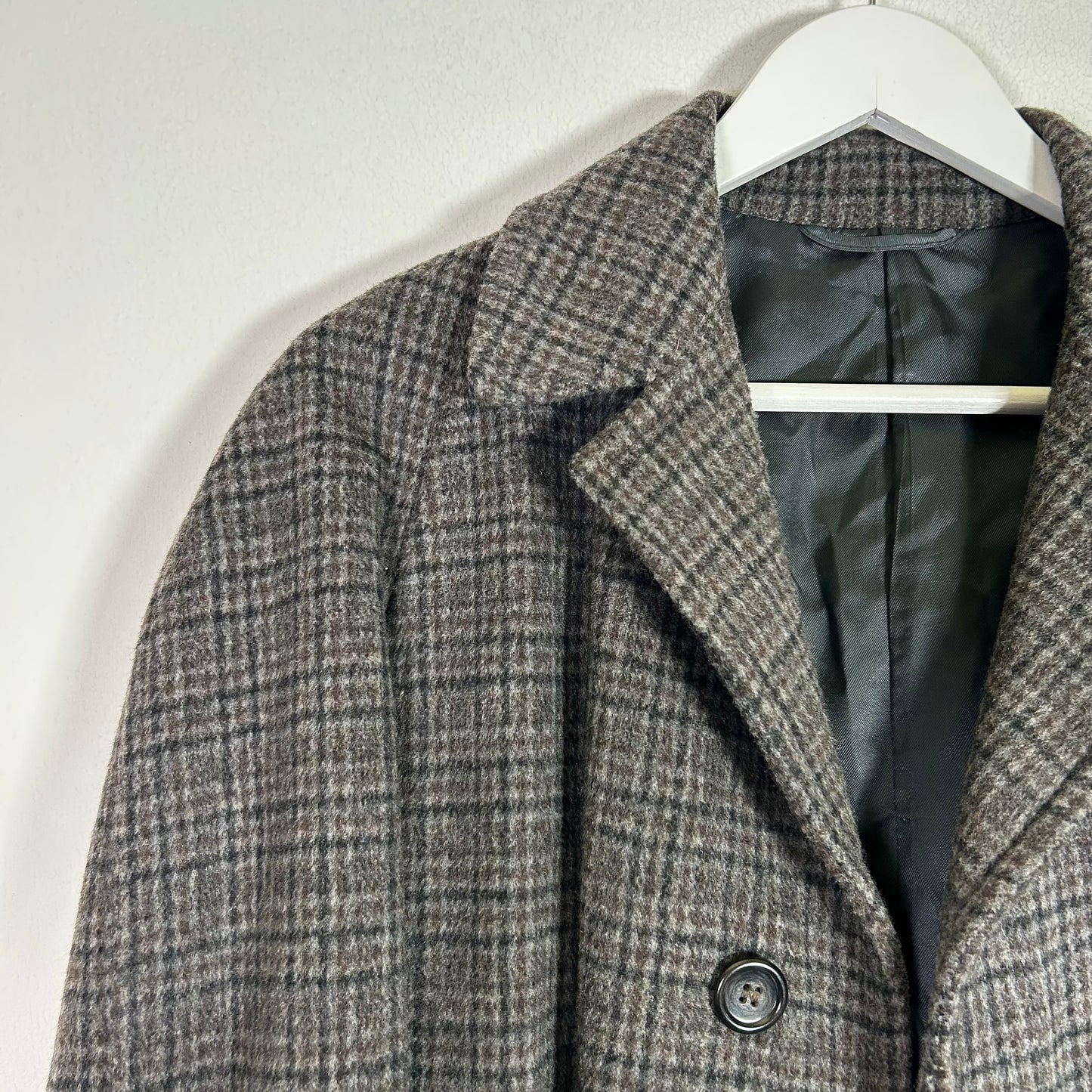 alligator weather style plaid wool trench coat Outerwear