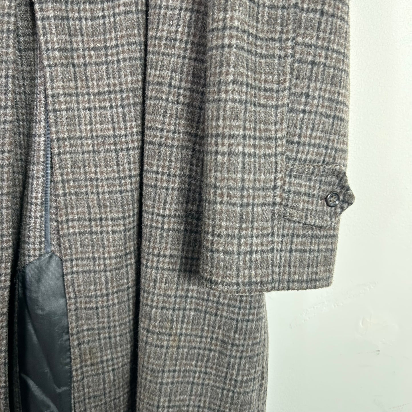alligator weather style plaid wool trench coat Outerwear