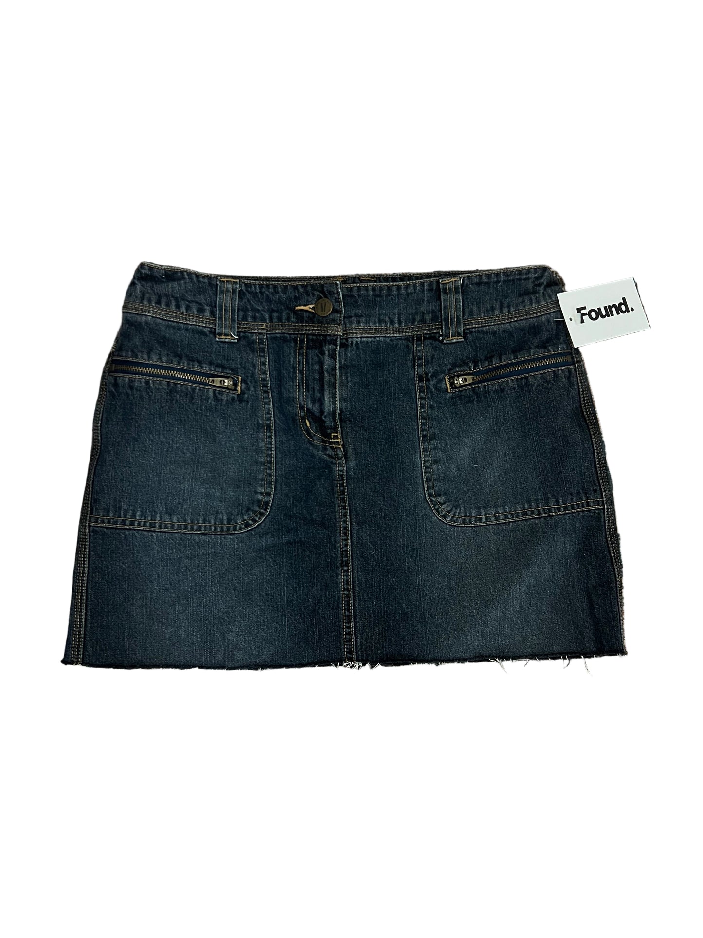 ny jeans denim mini skirt panel pockets Skirt