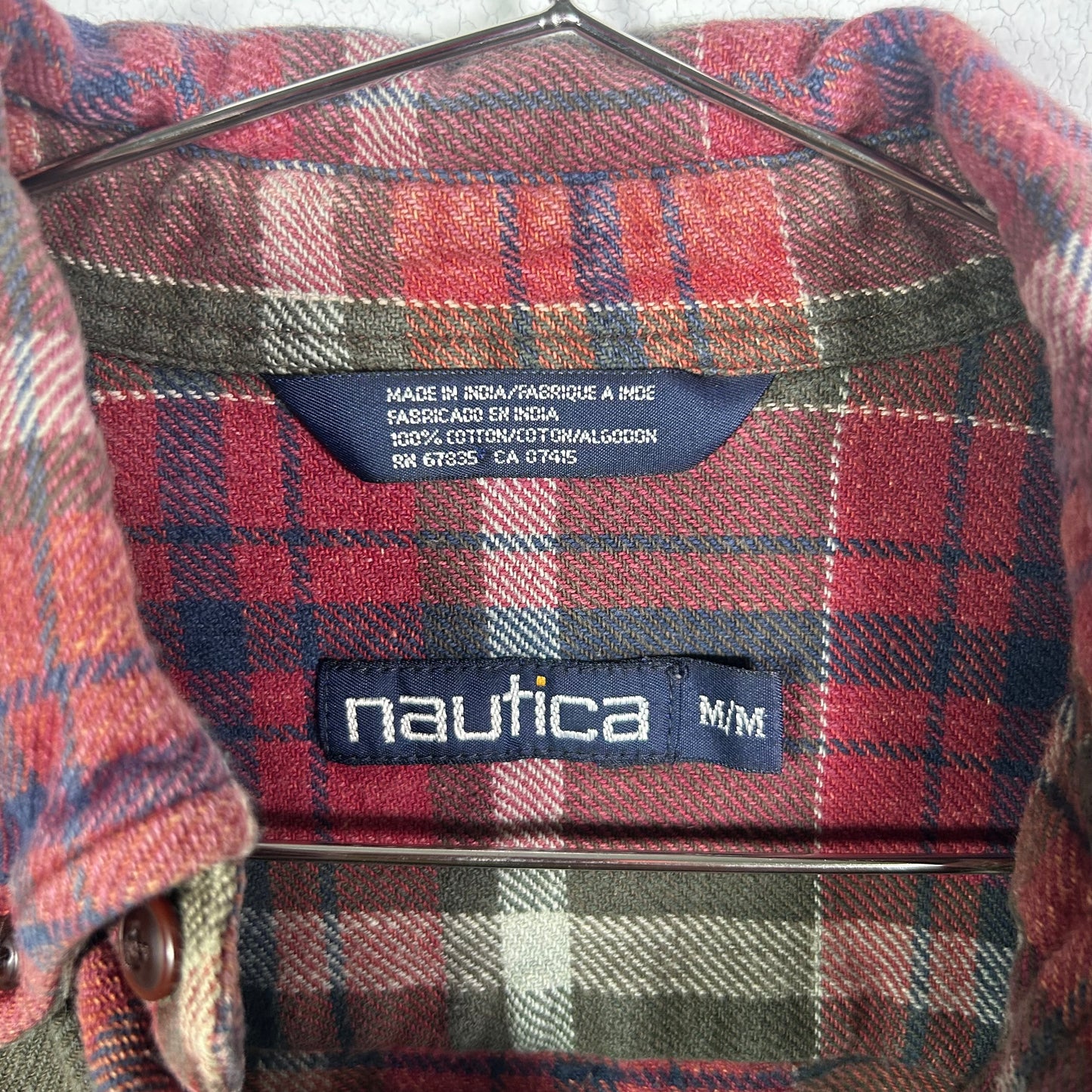 Nautica plaid flannel cut-off Tops