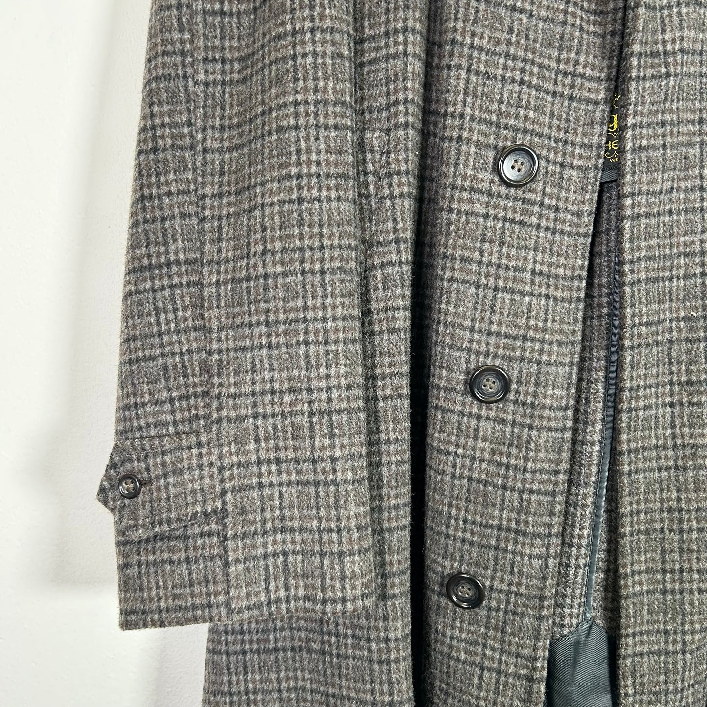 alligator weather style plaid wool trench coat Outerwear