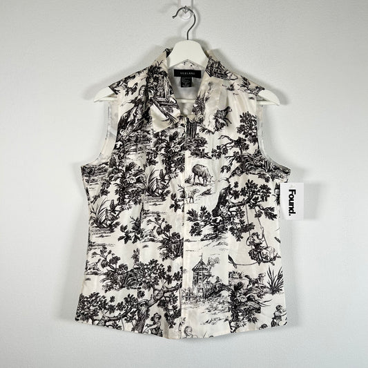 silk land patterned vest  Tops