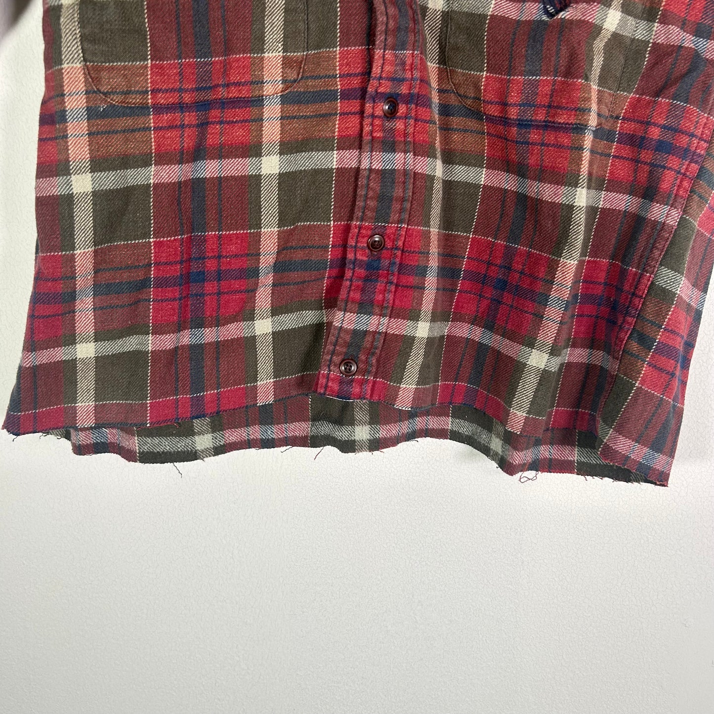 Nautica plaid flannel cut-off Tops