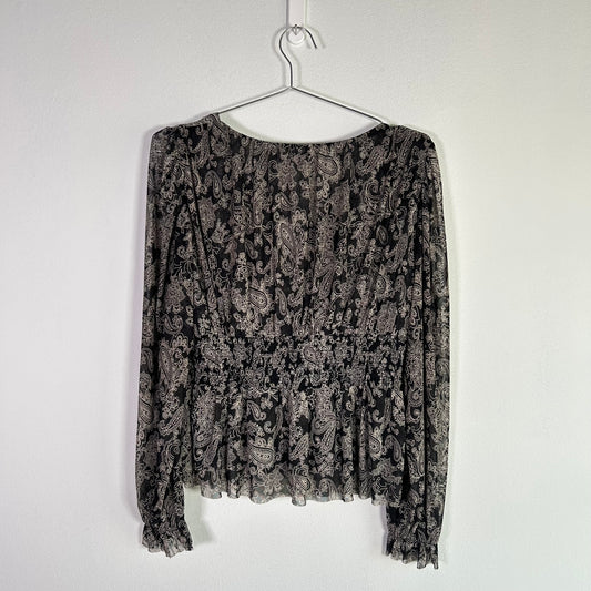 DR 2  sheer paisley blouse Tops