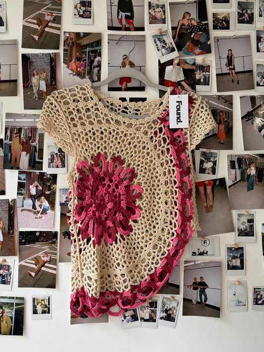knit flower top  Tops