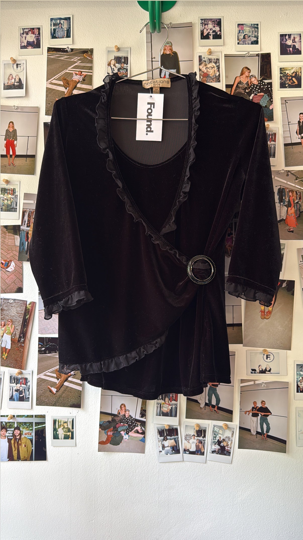 Notations Velvet Long Sleeve Tops