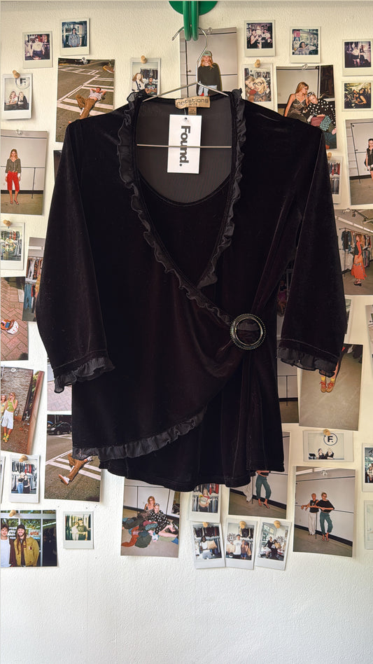 Notations Velvet Long Sleeve Tops
