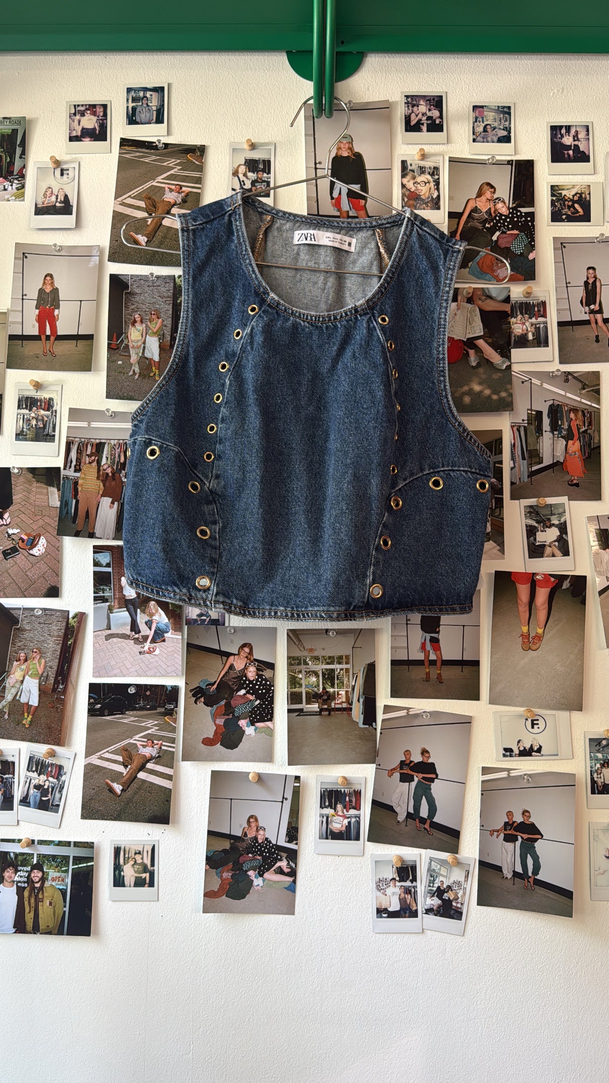 zara  denim tank  Tops