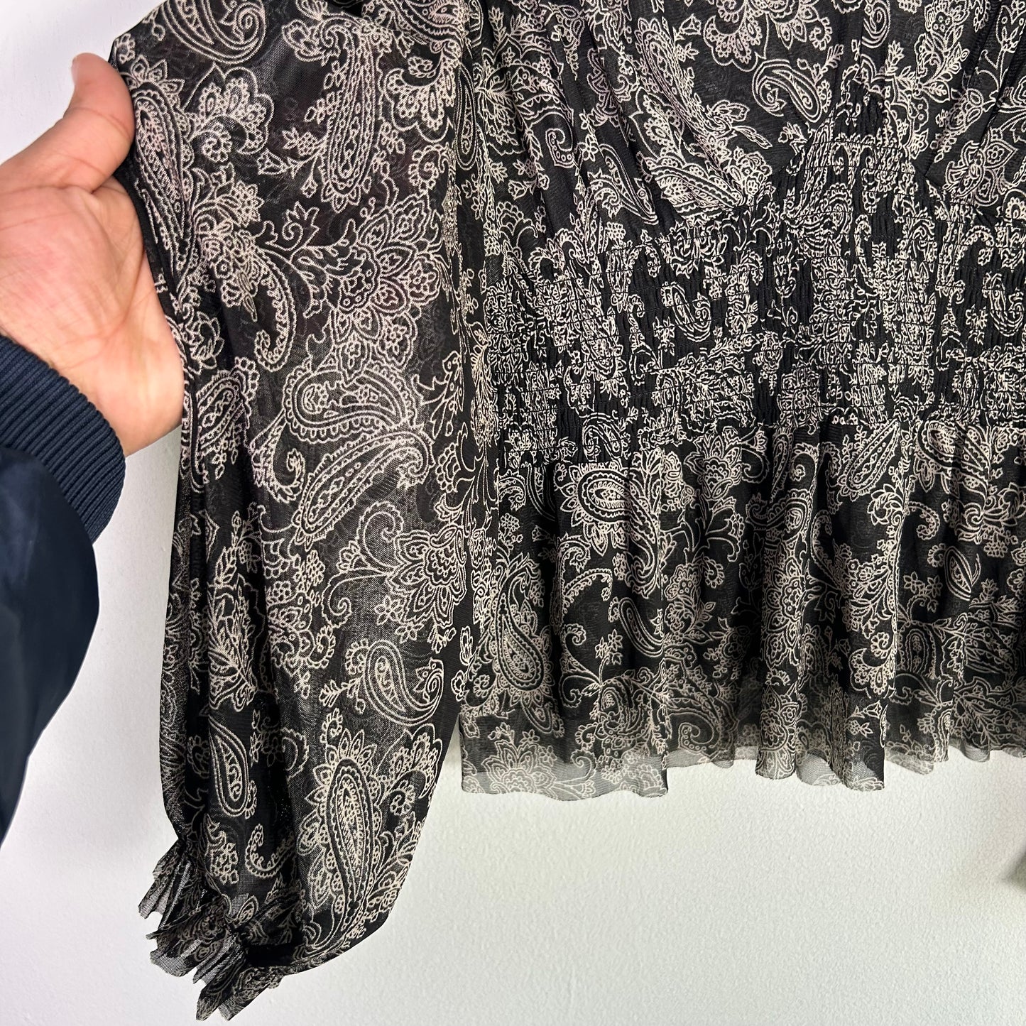 DR 2  sheer paisley blouse Tops