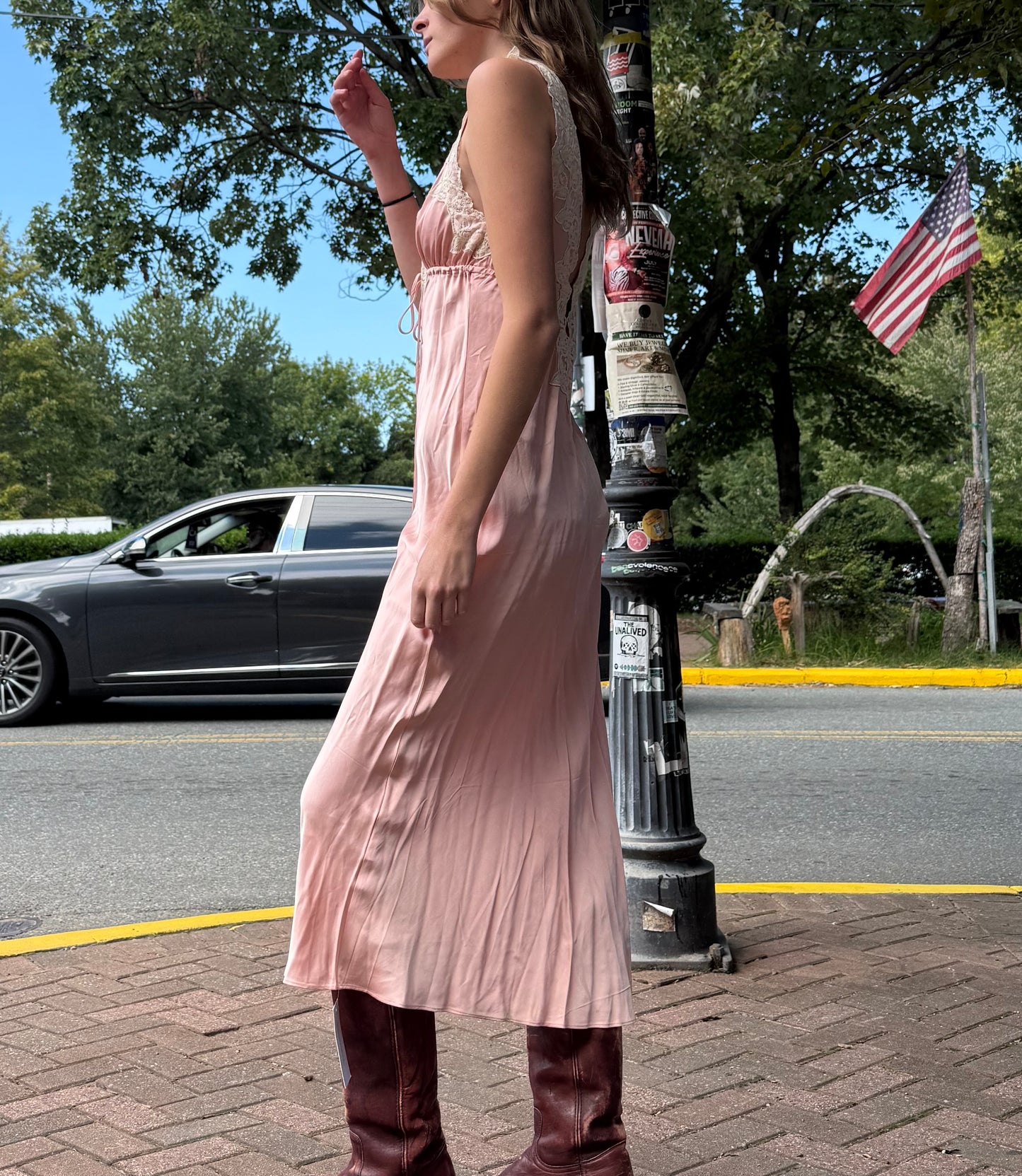 rumored lace slip maxi Skirt