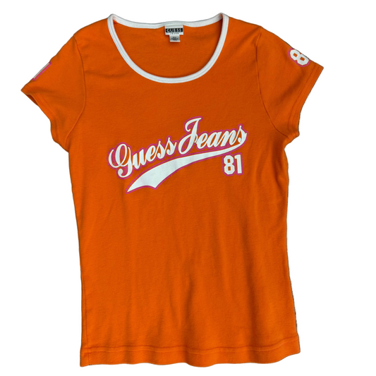 guess jeans  logo graphic baby tee