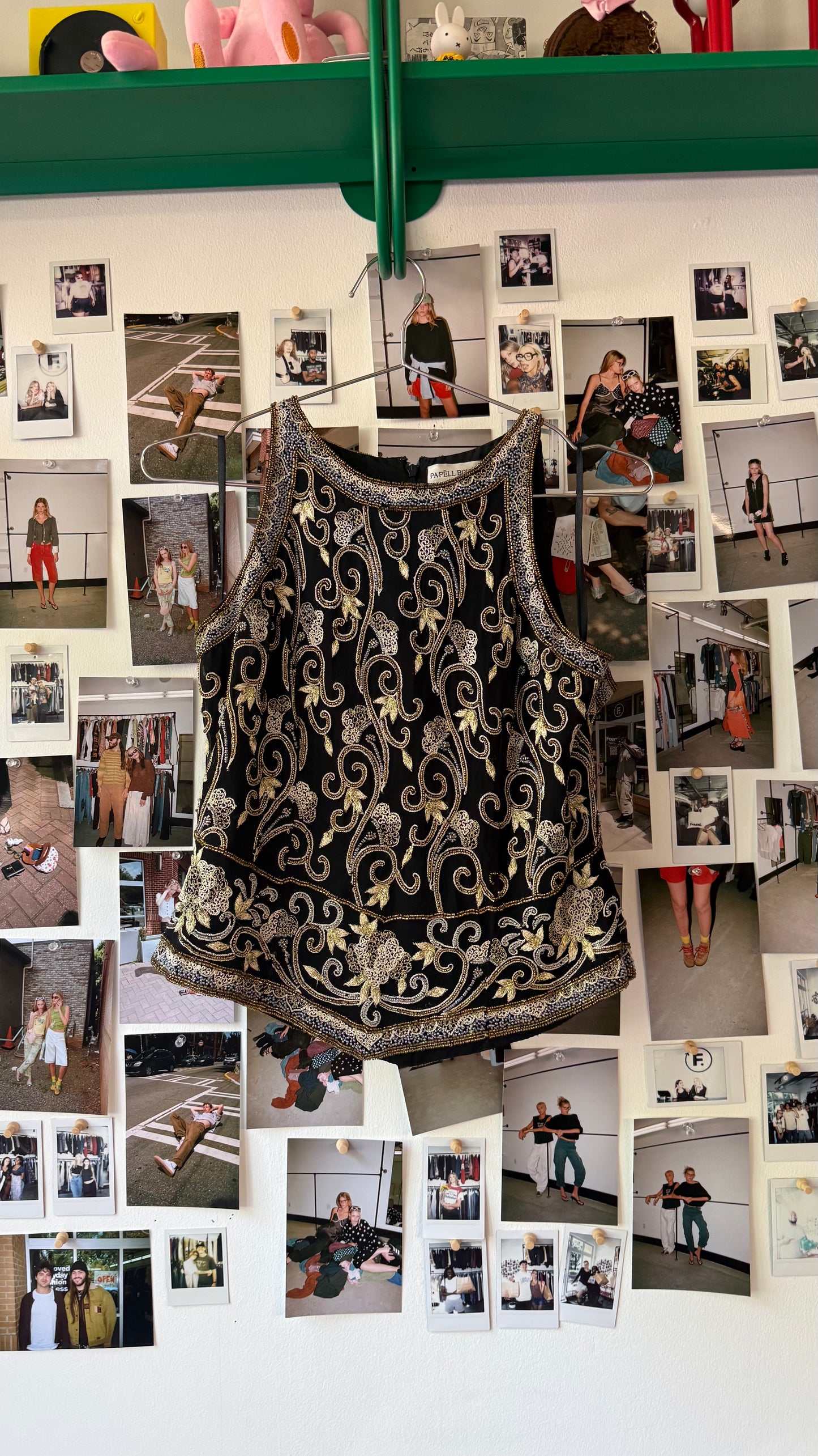 papell boutique  silk beaded top  Tops