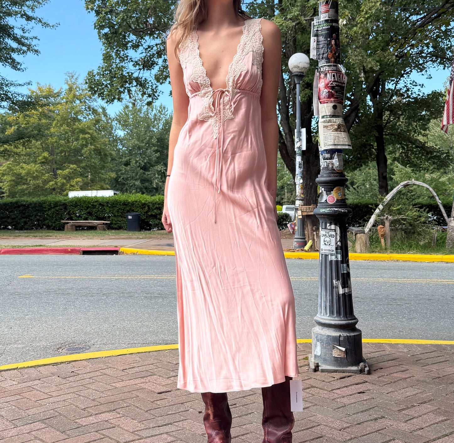 rumored lace slip maxi Skirt