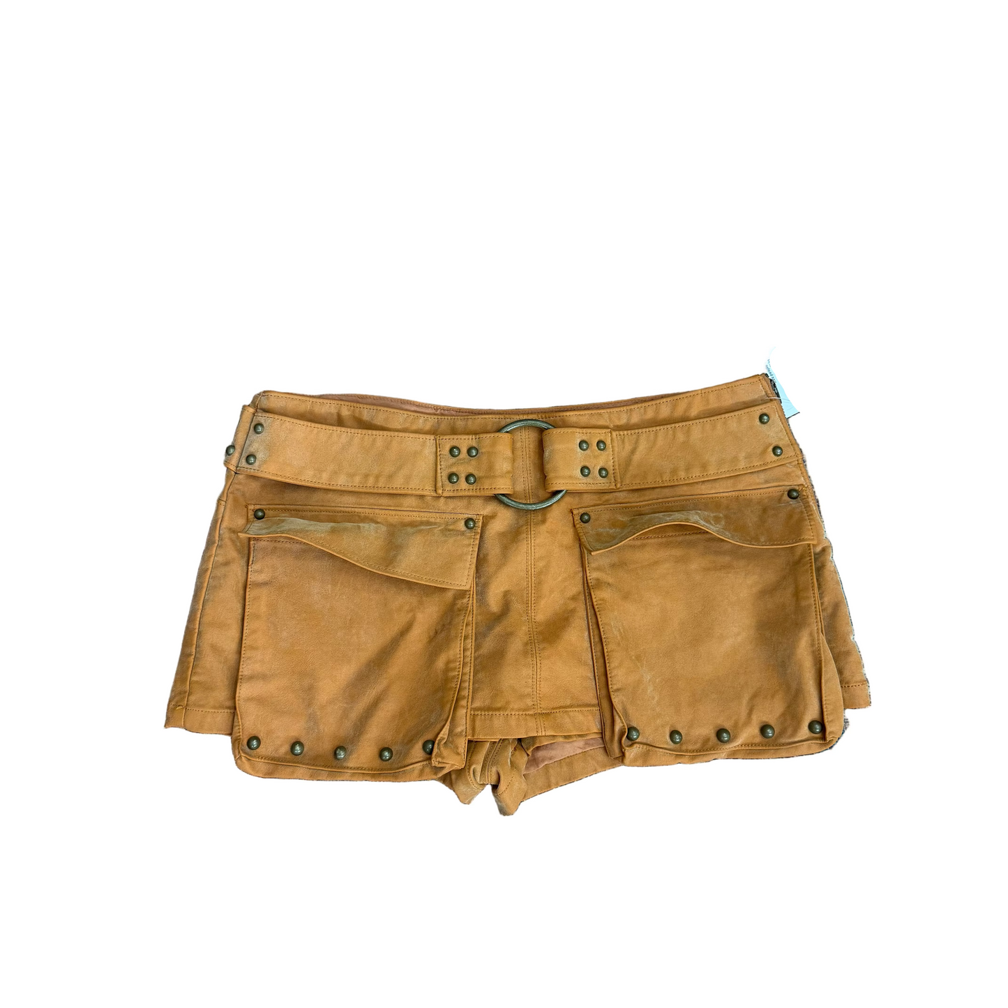 Free People Brown studded mini pleather Skirt
