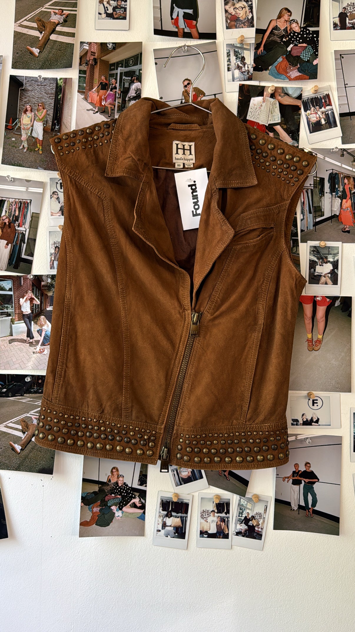 Haute hippy  studded suede vest  Tops