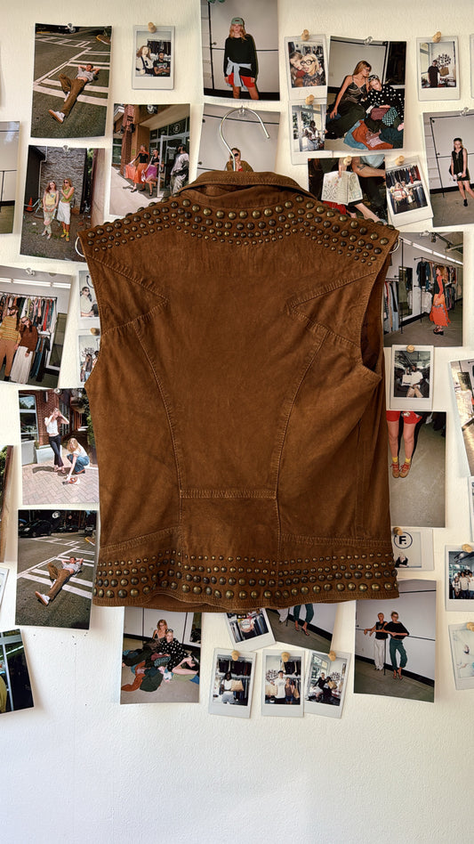 Haute hippy  studded suede vest  Tops