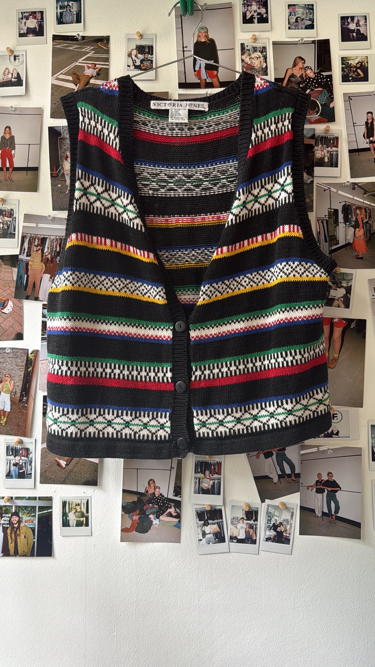 Victoria Jones striped knit vest  Tops