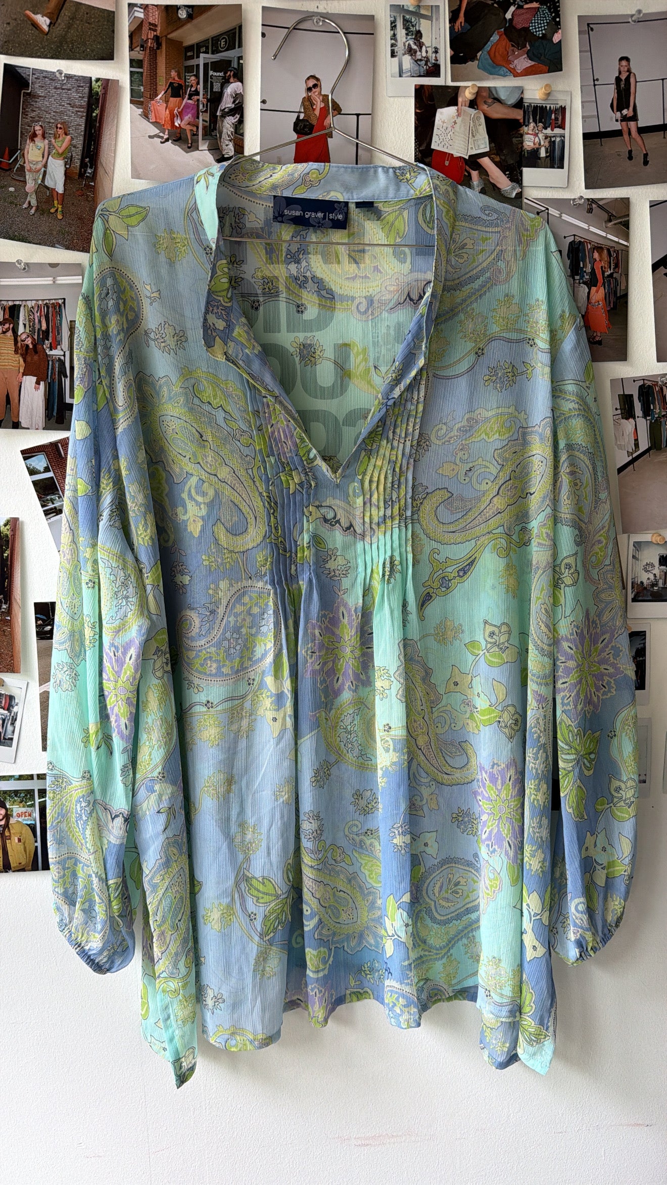 susan graver  floral blouse  Tops