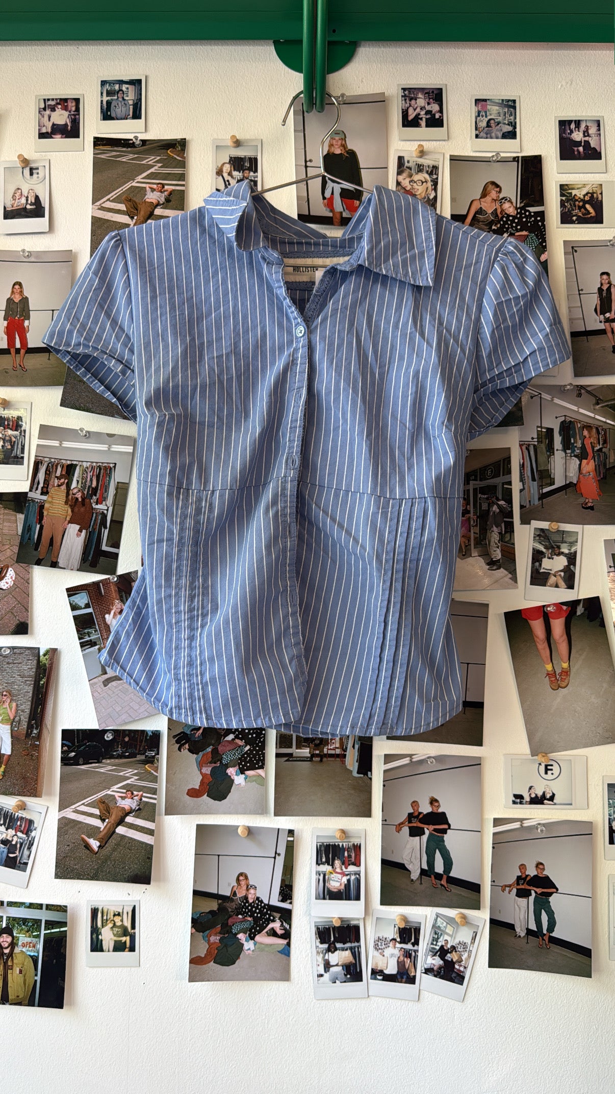 Hollister  striped button up Tops