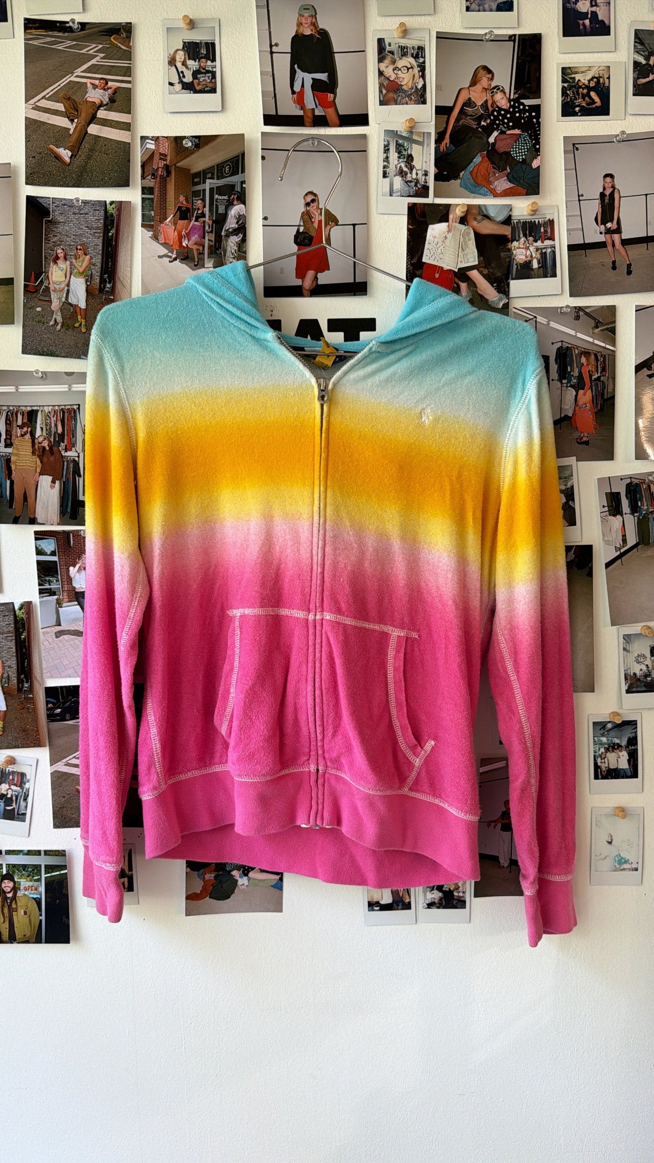 polo  gradient zip up hoodie  Tops